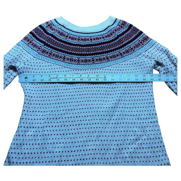 Talbots Fair Isle Lambs Wool Blend Crew Neck Long Sleeve Pullover Sweater Size S - Picture 4 of 6